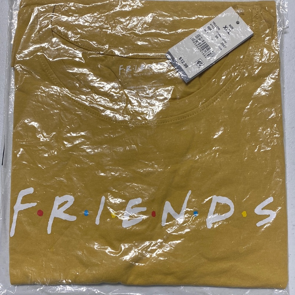 NWT Friends mustard yellow T-shirt
